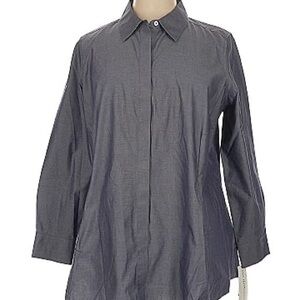 Foxcroft Charcoal Button-Up Blouse